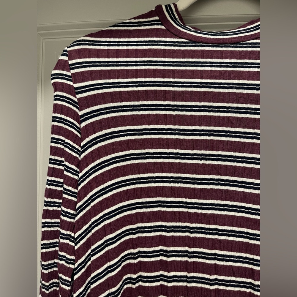 NWT American Eagle Outfitters Maroon and White Striped dress - Picture 2 of 5